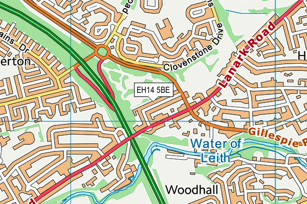 EH14 5BE map - OS VectorMap District (Ordnance Survey)