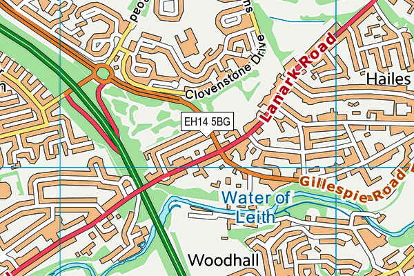 EH14 5BG map - OS VectorMap District (Ordnance Survey)