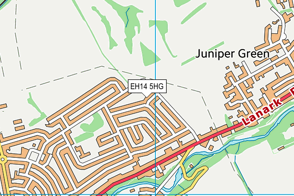 EH14 5HG map - OS VectorMap District (Ordnance Survey)