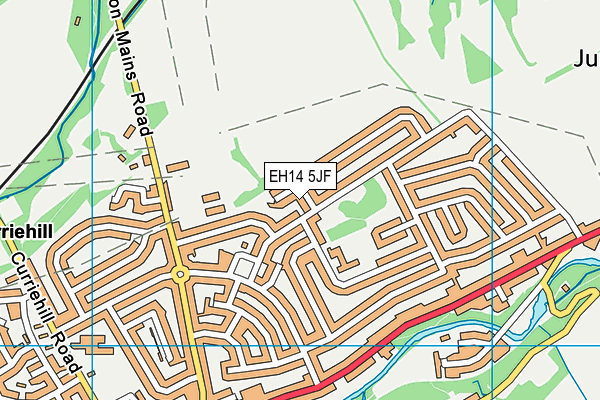 EH14 5JF map - OS VectorMap District (Ordnance Survey)