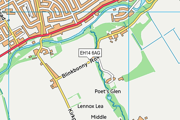 EH14 6AG map - OS VectorMap District (Ordnance Survey)