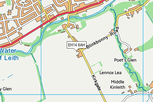 EH14 6AH map - OS VectorMap District (Ordnance Survey)