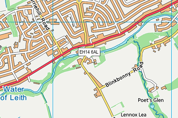 EH14 6AL map - OS VectorMap District (Ordnance Survey)