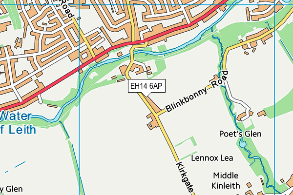 EH14 6AP map - OS VectorMap District (Ordnance Survey)