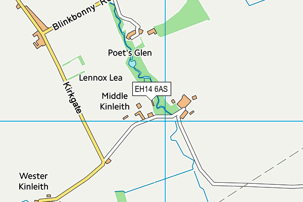 EH14 6AS map - OS VectorMap District (Ordnance Survey)