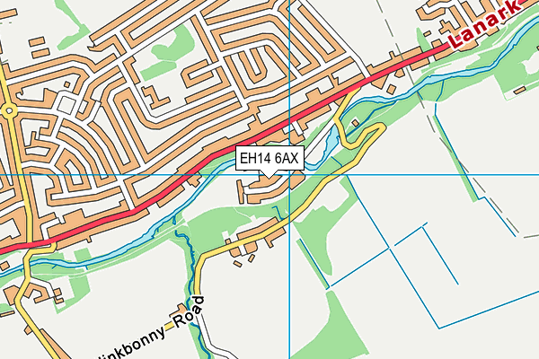 EH14 6AX map - OS VectorMap District (Ordnance Survey)