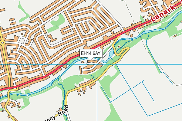 EH14 6AY map - OS VectorMap District (Ordnance Survey)