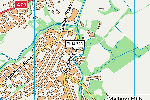 EH14 7AD map - OS VectorMap District (Ordnance Survey)