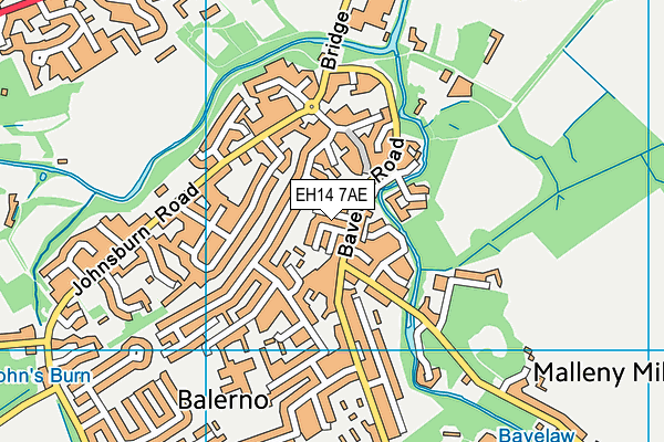 EH14 7AE map - OS VectorMap District (Ordnance Survey)