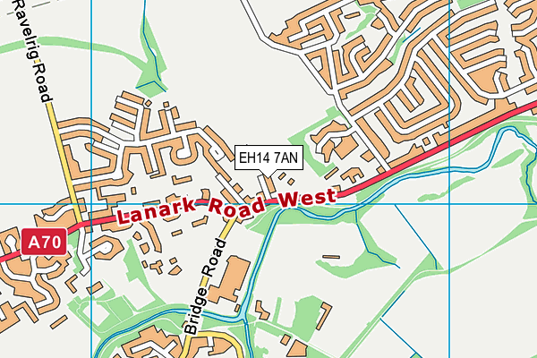EH14 7AN map - OS VectorMap District (Ordnance Survey)