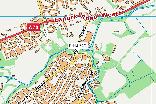 EH14 7AQ map - OS VectorMap District (Ordnance Survey)