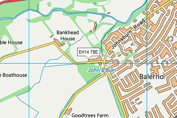 EH14 7BE map - OS VectorMap District (Ordnance Survey)