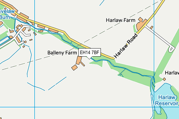 EH14 7BF map - OS VectorMap District (Ordnance Survey)