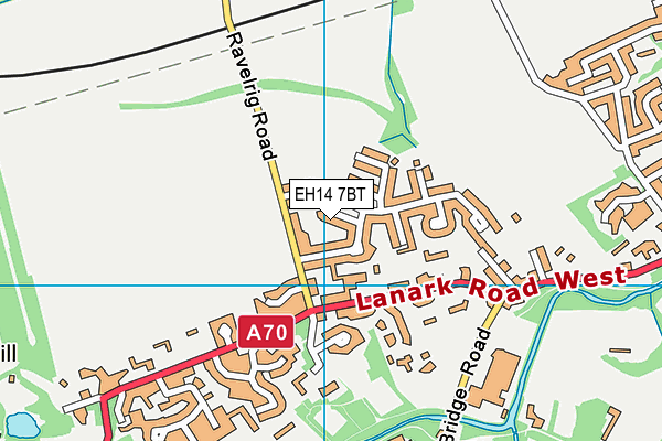 EH14 7BT map - OS VectorMap District (Ordnance Survey)