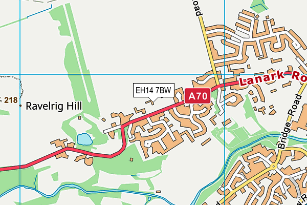 EH14 7BW map - OS VectorMap District (Ordnance Survey)