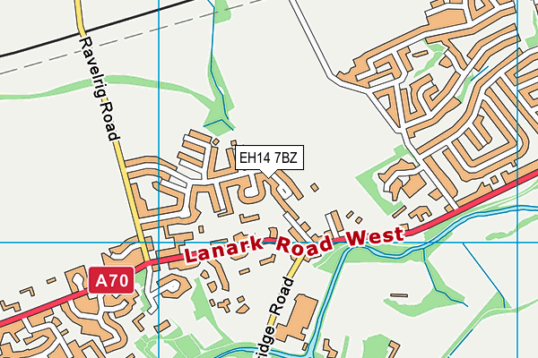 EH14 7BZ map - OS VectorMap District (Ordnance Survey)