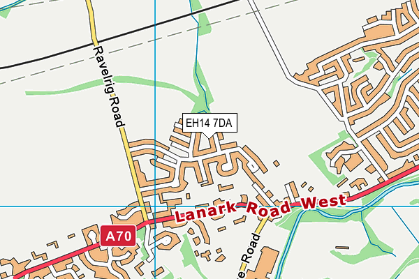 EH14 7DA map - OS VectorMap District (Ordnance Survey)