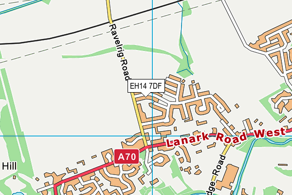 EH14 7DF map - OS VectorMap District (Ordnance Survey)