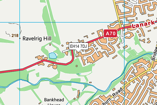 EH14 7DJ map - OS VectorMap District (Ordnance Survey)