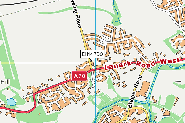 EH14 7DQ map - OS VectorMap District (Ordnance Survey)