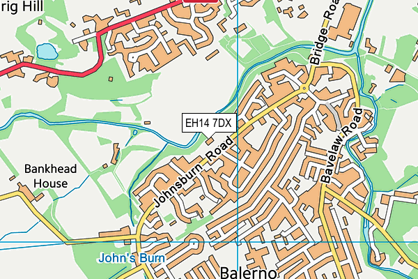 EH14 7DX map - OS VectorMap District (Ordnance Survey)