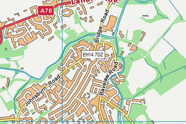EH14 7DZ map - OS VectorMap District (Ordnance Survey)