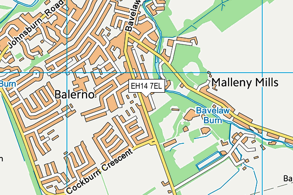 EH14 7EL map - OS VectorMap District (Ordnance Survey)