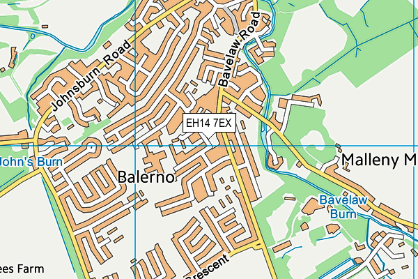 EH14 7EX map - OS VectorMap District (Ordnance Survey)