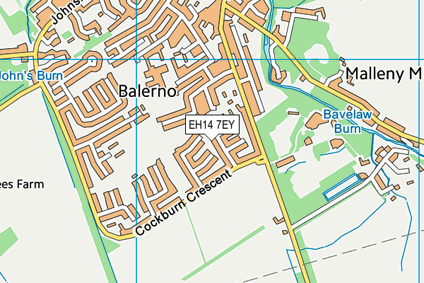 EH14 7EY map - OS VectorMap District (Ordnance Survey)