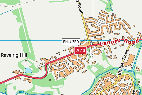 EH14 7FD map - OS VectorMap District (Ordnance Survey)