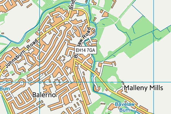 EH14 7GA map - OS VectorMap District (Ordnance Survey)