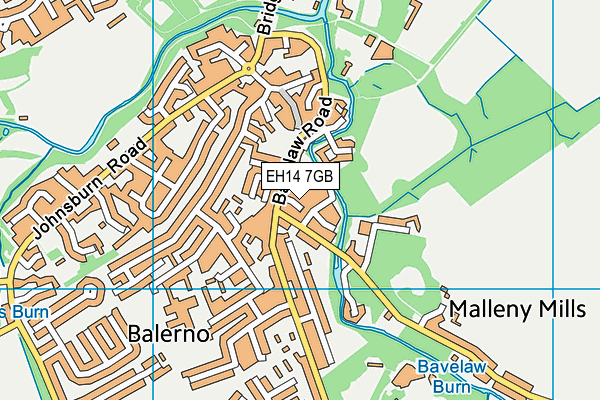 EH14 7GB map - OS VectorMap District (Ordnance Survey)