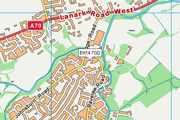 EH14 7GD map - OS VectorMap District (Ordnance Survey)