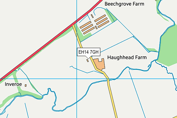 EH14 7GH map - OS VectorMap District (Ordnance Survey)