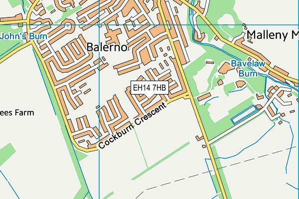 EH14 7HB map - OS VectorMap District (Ordnance Survey)
