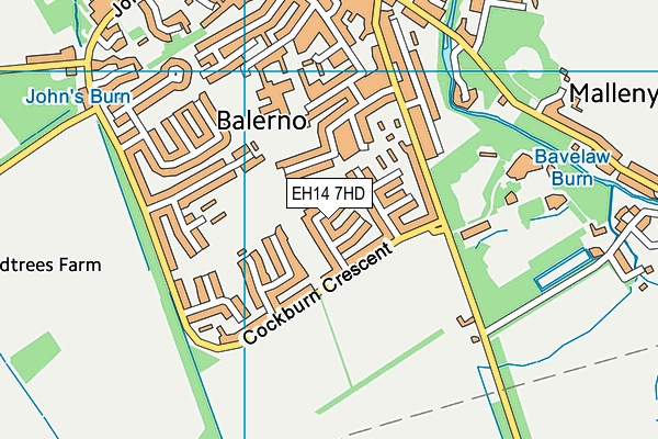 EH14 7HD map - OS VectorMap District (Ordnance Survey)