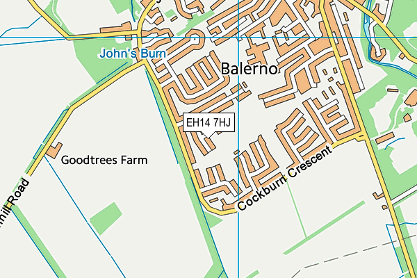 EH14 7HJ map - OS VectorMap District (Ordnance Survey)