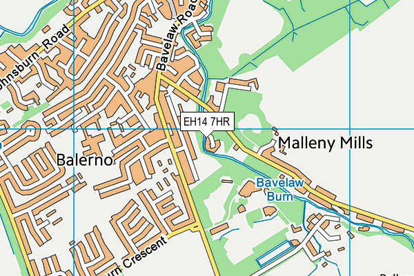 EH14 7HR map - OS VectorMap District (Ordnance Survey)