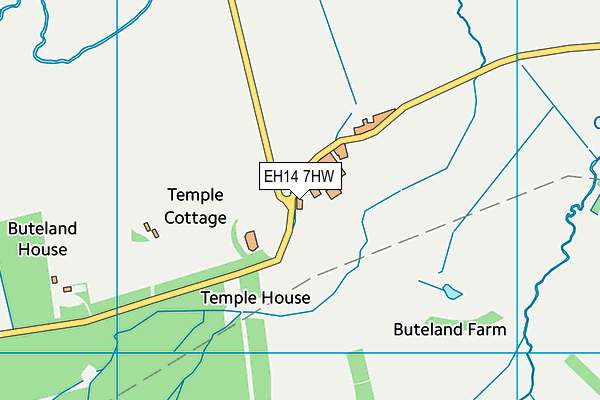 EH14 7HW map - OS VectorMap District (Ordnance Survey)