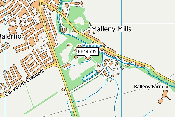 EH14 7JY map - OS VectorMap District (Ordnance Survey)