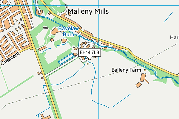 EH14 7LB map - OS VectorMap District (Ordnance Survey)