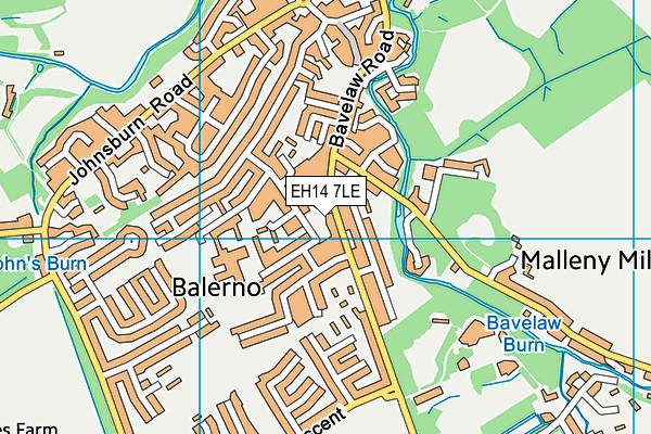 EH14 7LE map - OS VectorMap District (Ordnance Survey)