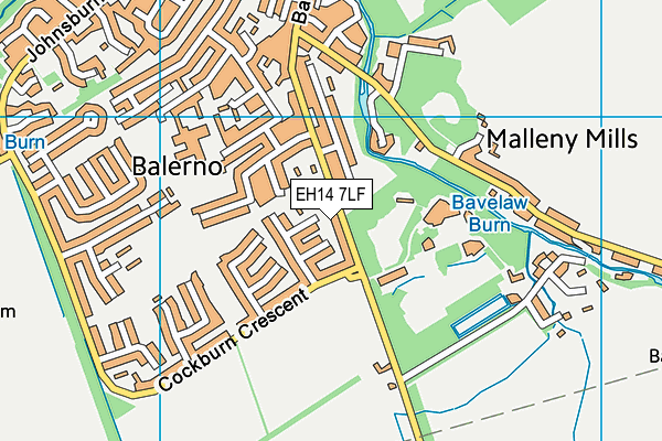EH14 7LF map - OS VectorMap District (Ordnance Survey)