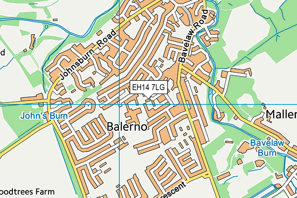 EH14 7LG map - OS VectorMap District (Ordnance Survey)
