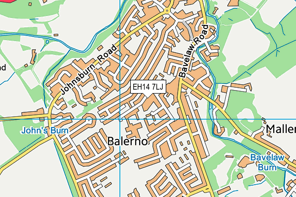 EH14 7LJ map - OS VectorMap District (Ordnance Survey)