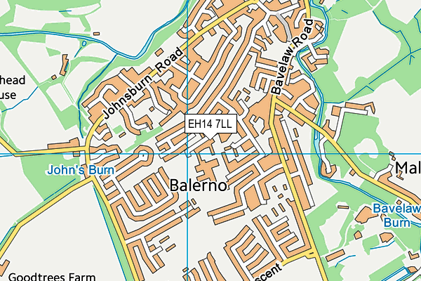 EH14 7LL map - OS VectorMap District (Ordnance Survey)