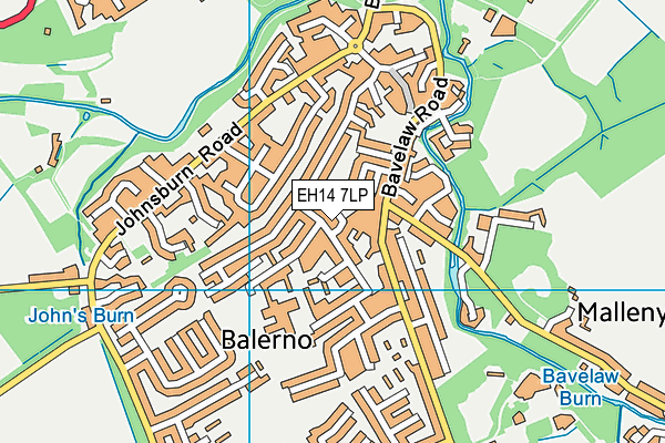 EH14 7LP map - OS VectorMap District (Ordnance Survey)
