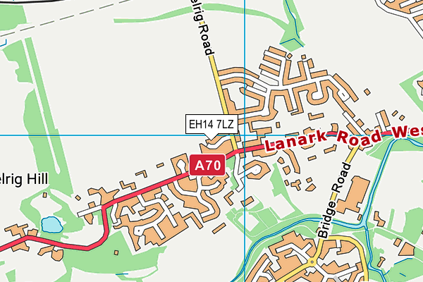 EH14 7LZ map - OS VectorMap District (Ordnance Survey)