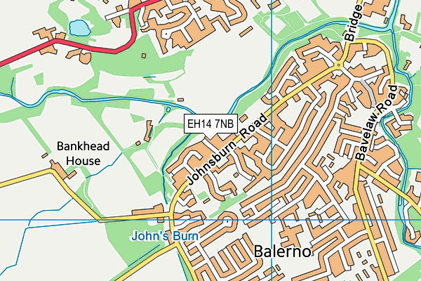 EH14 7NB map - OS VectorMap District (Ordnance Survey)