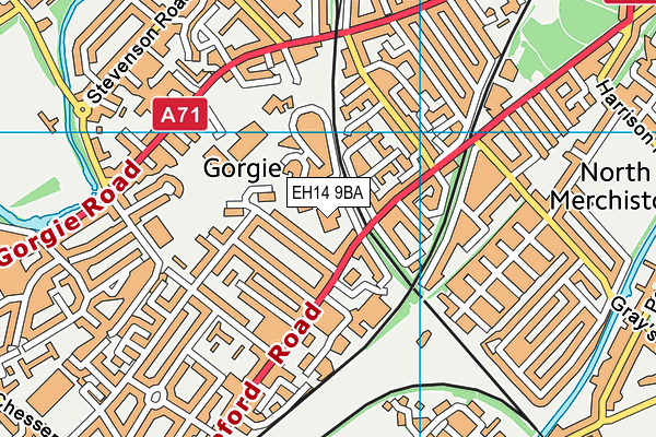 EH14 9BA map - OS VectorMap District (Ordnance Survey)